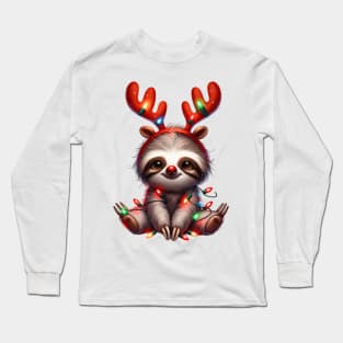 Christmas Red Nose Sloth Long Sleeve T-Shirt